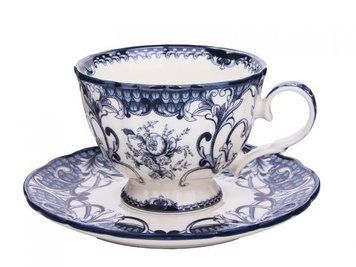 Чашка з блюдцем Elegant Blue 270 мл.